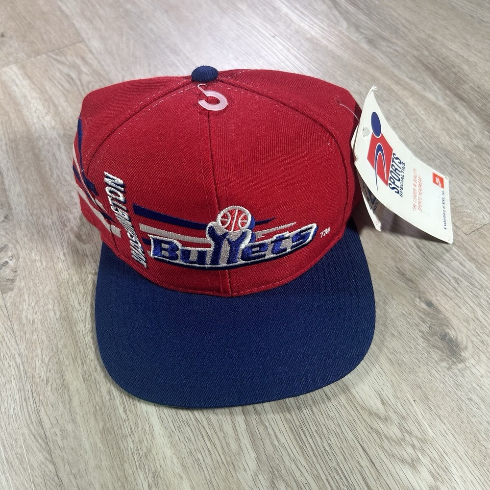 VTG Sports Specialties Washinton Bullets‎ Scratch Snapback Hat NWT NBA Red Wool